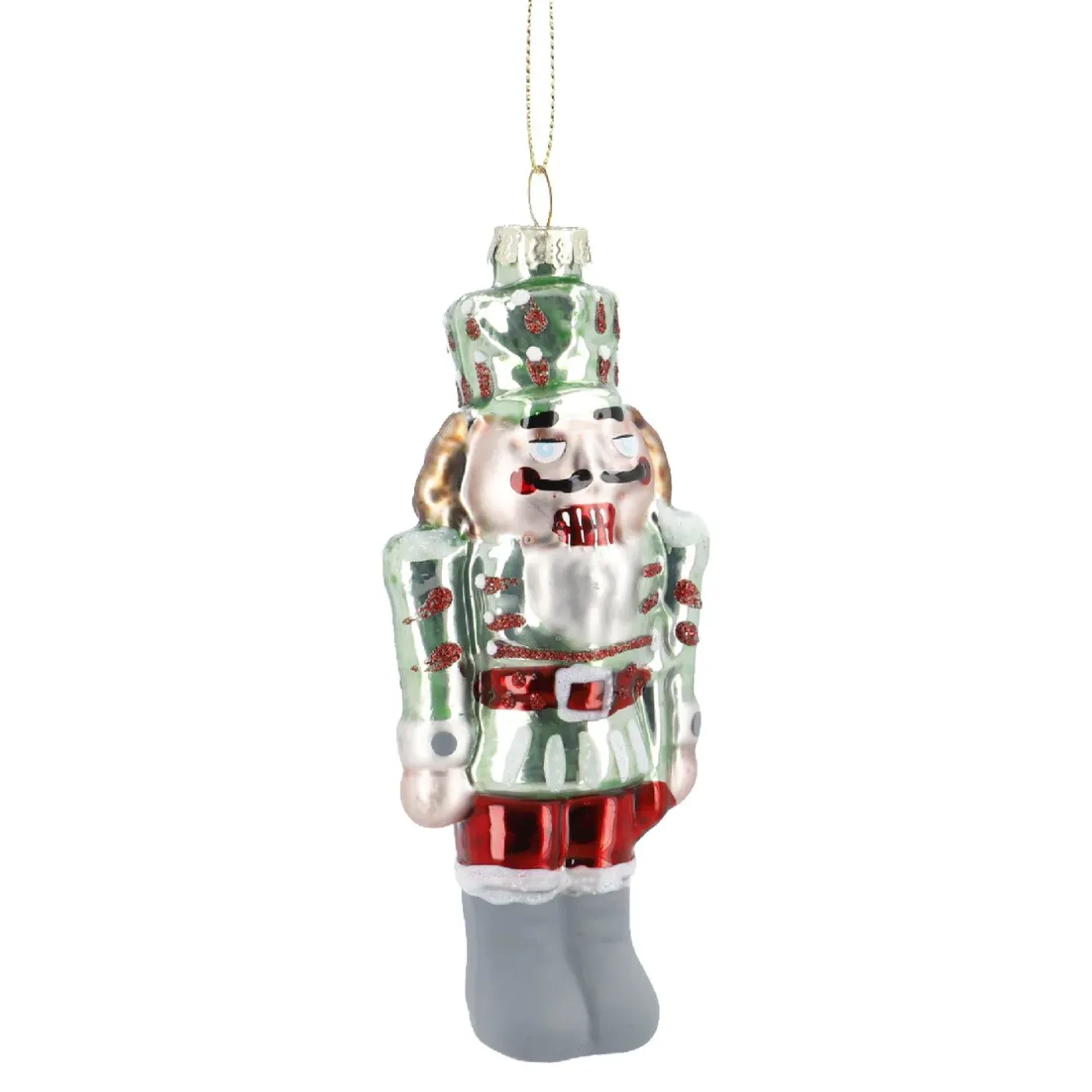 Sale Anhänger Fancy, Bunt, Nussknacker/grün, 14 Cm Weihnachtsbaumschmuck
