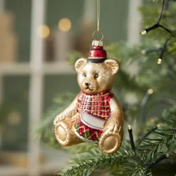 Sale Anhänger Fancy, Bunt, Teddy/Trommel, 11 Cm Weihnachtsbaumschmuck