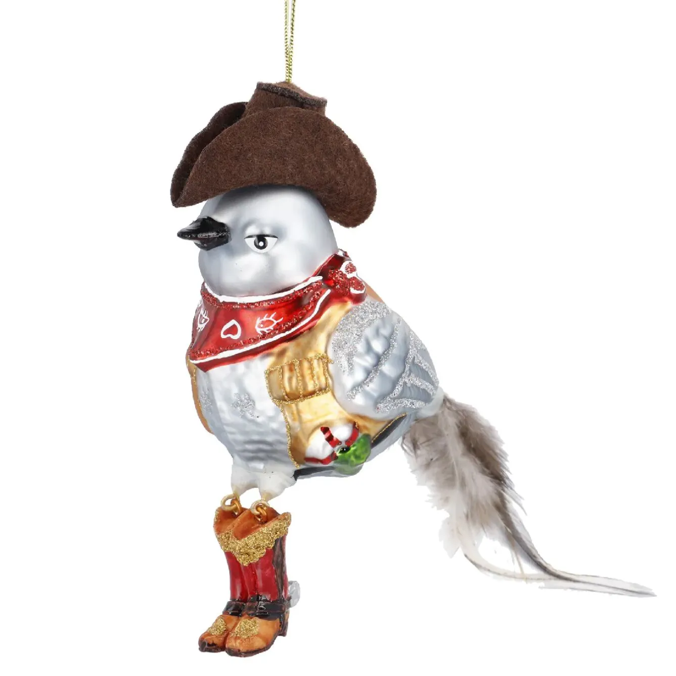 Sale Anhänger Fancy, Deluxe, Vogel/Cowboy Weihnachten|Weihnachtsbaumschmuck