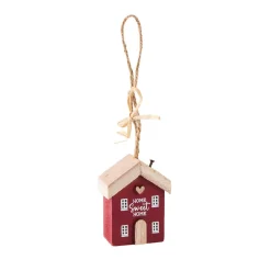 Hot Anhänger Haus Mit Spruch, Rot, 6 Cm Shop The Look Xmas|Weihnachtsbaumschmuck