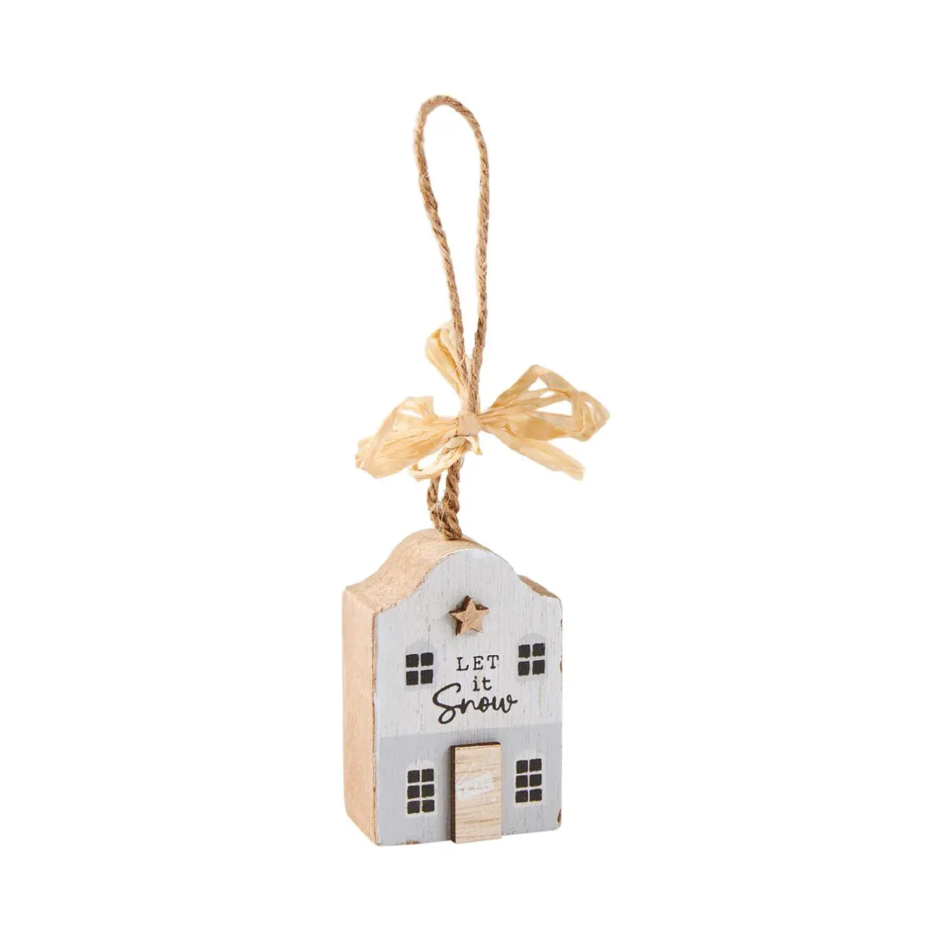Hot Anhänger Haus Mit Spruch, Weiß, 6 Cm Shop The Look Xmas|Weihnachtsbaumschmuck