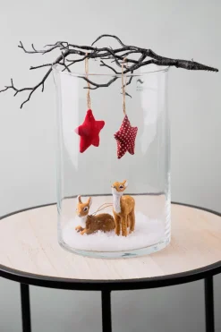 Anhänger Rehkitz, Hellbraun, Stehend, 9 Cm Weihnachtsbaumschmuck|Adventskränze & Zubehör