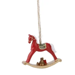 New Anhänger Schaukelpferd, Rot, 7 Cm Weihnachtsbaumschmuck|Weihnachtsdeko