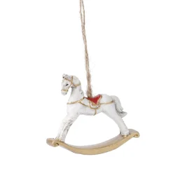 Best Anhänger Schaukelpferd, Weiß, 7 Cm Deko-Anhänger|Weihnachtsbaumschmuck