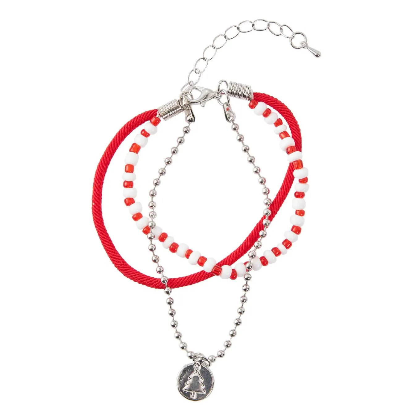 Best Armband Weihnachten, Baum, Rot/silber Weihnachtsoutfit|Adventskalender