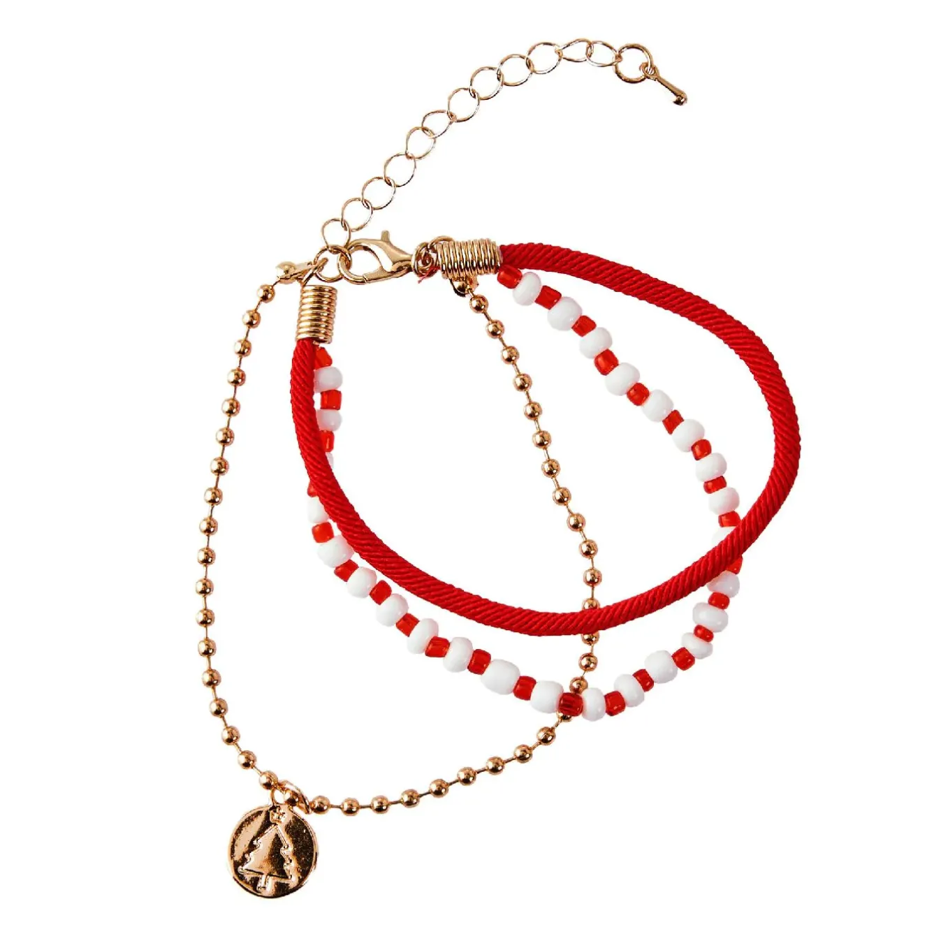 Sale Armband Weihnachten, Baum, Rot/gold Weihnachtsoutfit|Weihnachten
