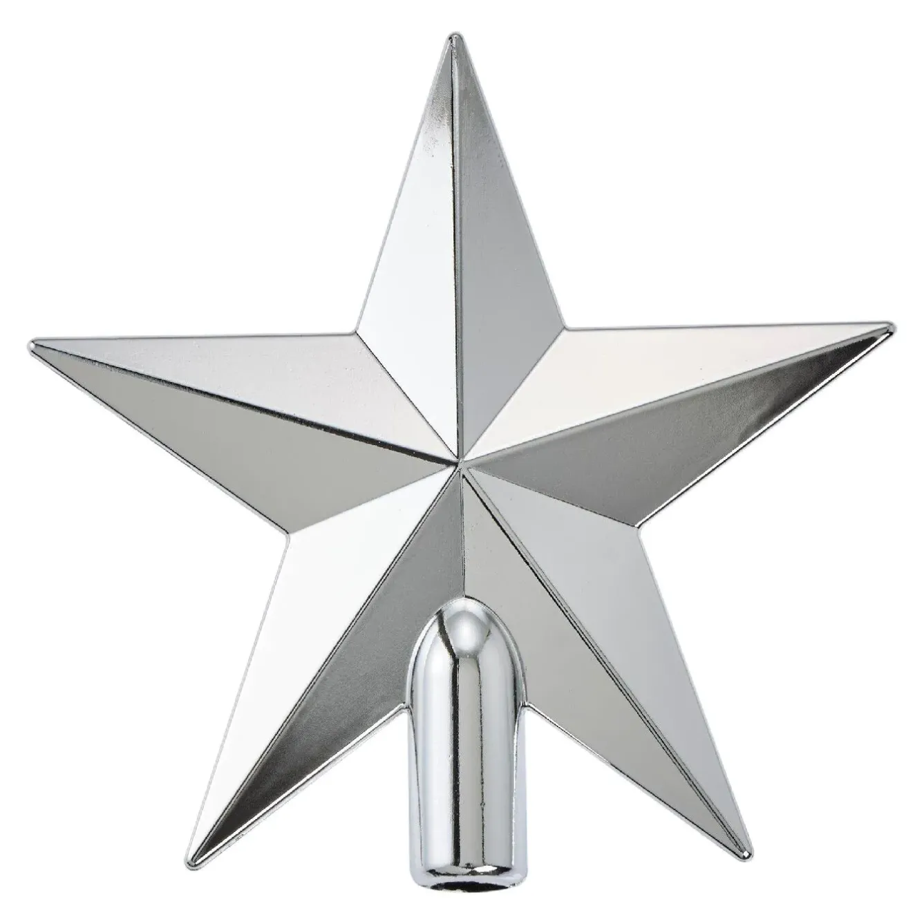 Outlet Baumspitze Stern, Silber/glänzend, 20 Cm Weihnachtsbaumschmuck|Weihnachten
