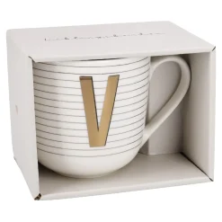 Online Becher Buchstabe/Streifen, V, 450 Ml Küche|Weihnachtsbecher