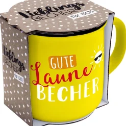 Discount Becher Emaille-Optik, Gute Laune Becher, 350 Ml Geschenkideen|Küche