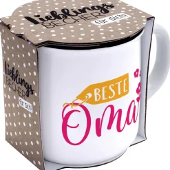 Clearance Becher Emaille-Optik, Oma, 350 Ml Küche