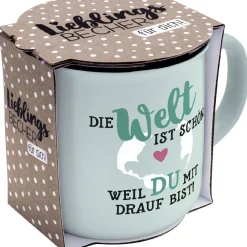 Outlet Becher Emaille-Optik, Welt, 350 Ml Küche