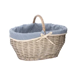 Deko-Korb Streifen, Blau/weiß, 49 Cm Organisation
