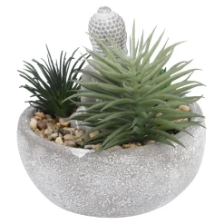 Discount Deko-Objekt Buddha Mit Sukkulente, Grau/grün, 12 Cm Geschenkideen|Outdoor & Garten