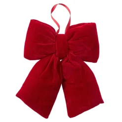 Outlet Deko-Schleife, Hängend/dunkelrot, 29 Cm Geschenkverpackungen|Weihnachtsbaumschmuck