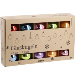 Clearance 15er Glaskugeln 6 Cm, Fancy Weihnachtsbaumschmuck|Weihnachten