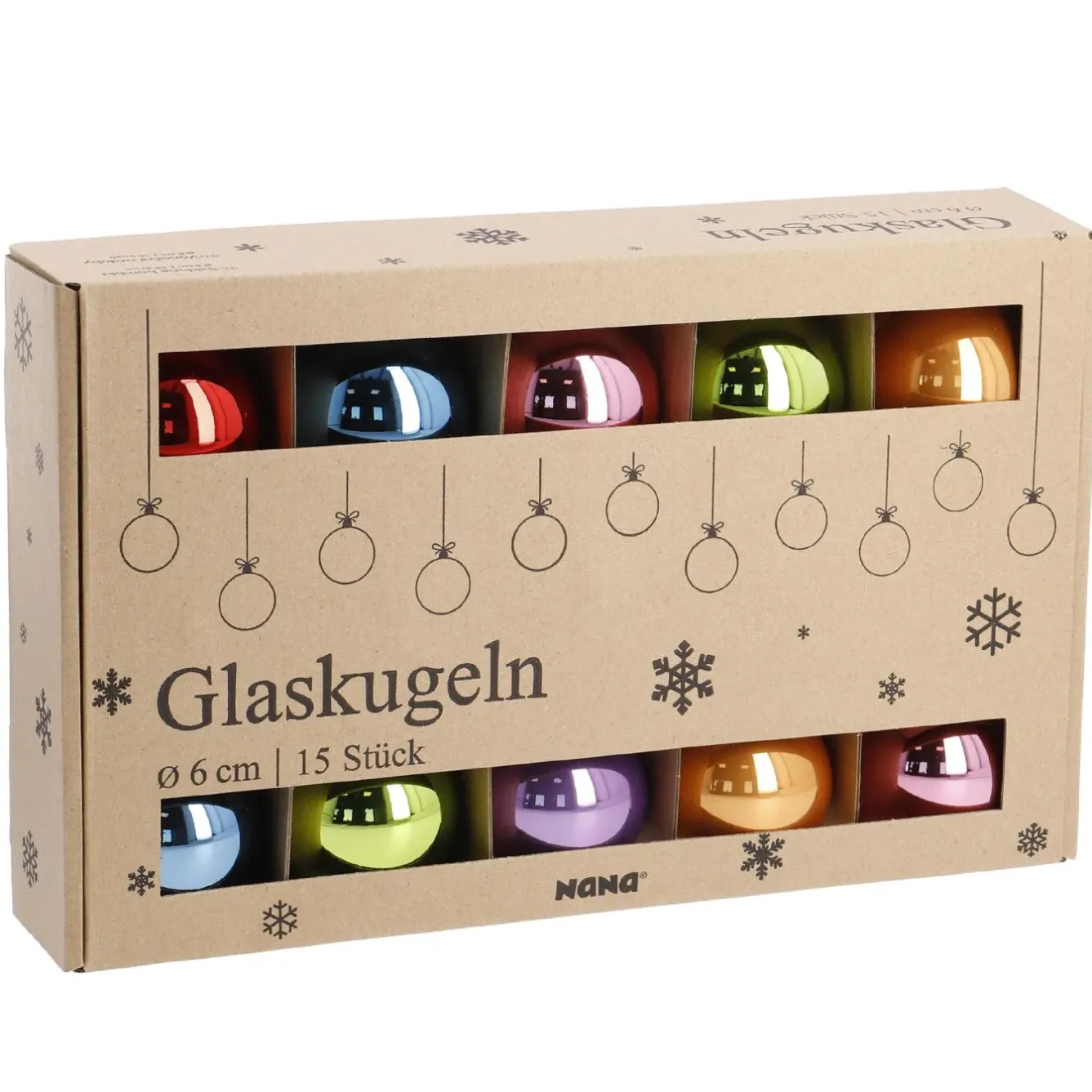 Clearance 15er Glaskugeln 6 Cm, Fancy Weihnachtsbaumschmuck|Weihnachten