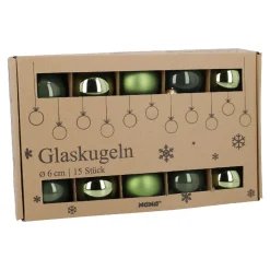 New 15er Glaskugeln 6 Cm, Moosgrün Weihnachten|Weihnachtsbaumschmuck
