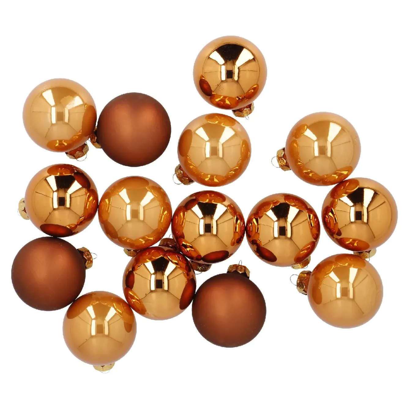 Discount 15er Glaskugeln 6 Cm, Orange/braun Weihnachtsbaumschmuck|Weihnachten