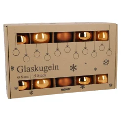 Discount 15er Glaskugeln 6 Cm, Orange/braun Weihnachtsbaumschmuck|Weihnachten