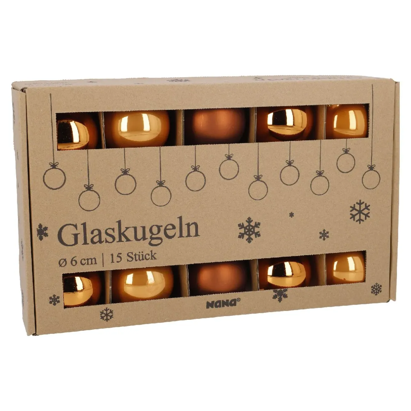 Discount 15er Glaskugeln 6 Cm, Orange/braun Weihnachtsbaumschmuck|Weihnachten