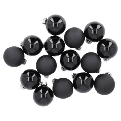 Sale 15er Glaskugeln 6 Cm, Schwarz Weihnachtsbaumschmuck|Weihnachten