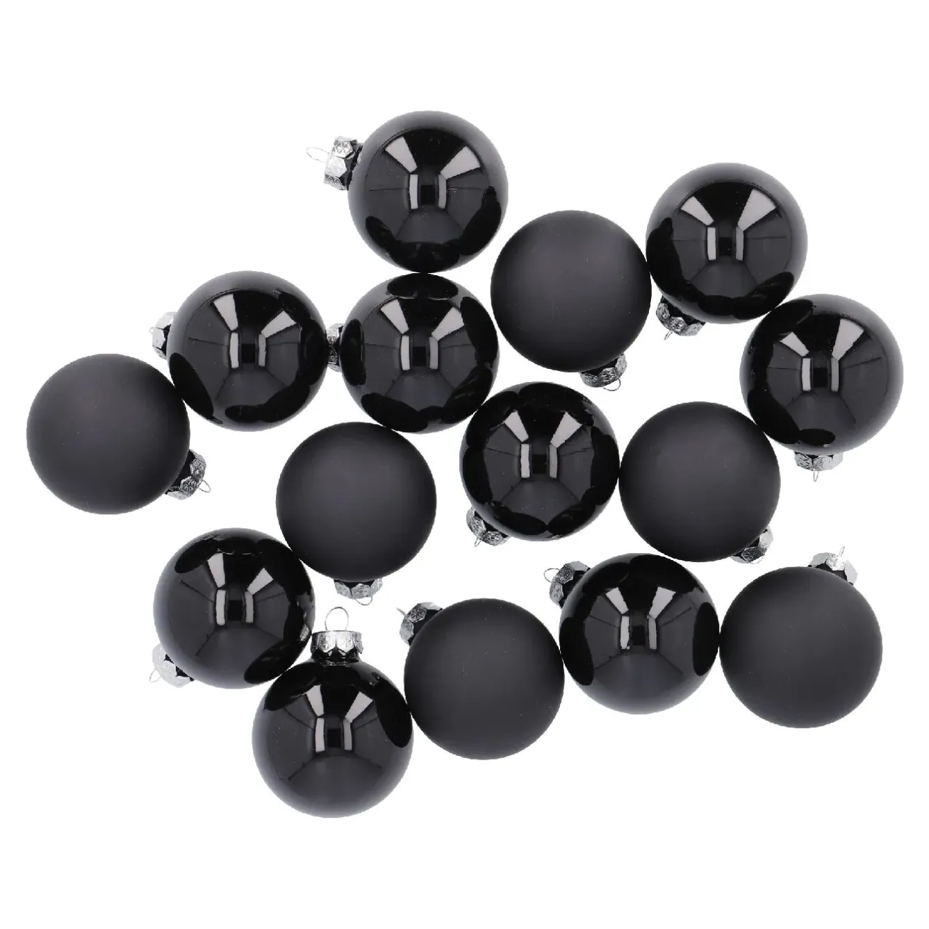 Sale 15er Glaskugeln 6 Cm, Schwarz Weihnachtsbaumschmuck|Weihnachten