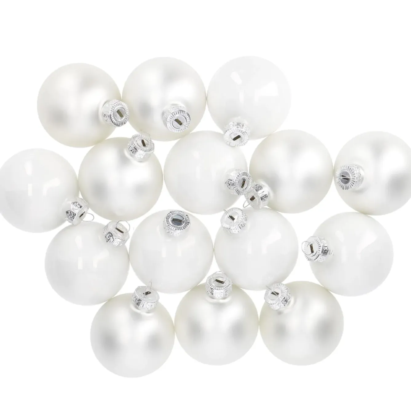 Discount 15er Glaskugeln 6 Cm, Weiß Weihnachtsbaumschmuck|Weihnachten