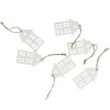 Outlet 6er Set Anhänger Holz, Haus, Weiß Deko-Anhänger|Weihnachtsbaumschmuck