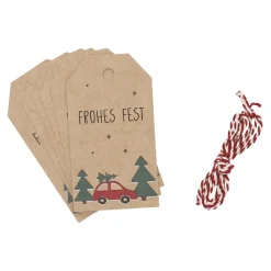 Best 6er Set Anhänger Mit Kordel, Auto/Baum Geschenkverpackungen|Weihnachten
