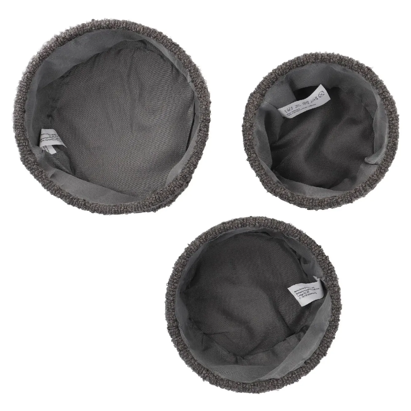 Clearance 3er Set Dekokorb, Dunkelgrau Organisation