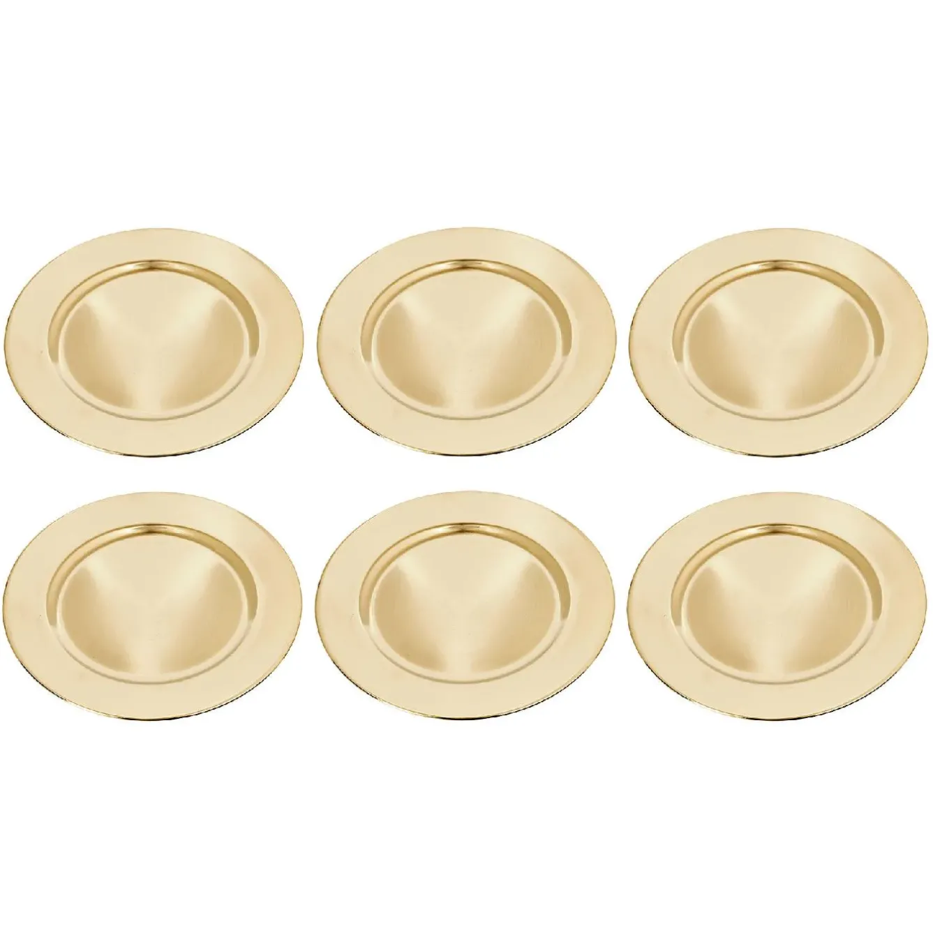 Outlet 6er Set Dekoteller, 33 Cm, Gold Tischdeko Hochzeit|Hochzeitsdeko