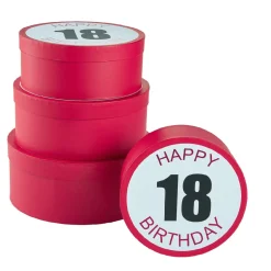 Clearance 4er Set Geschenkkarton Geburtstag/18, Rund Geschenkverpackung|Geburtstag