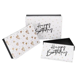 Best 3er Set Geschenkkarton Geburtstag, Schwarz/weiß Geschenkverpackung|Geschenkideen