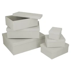 6er Set Geschenkkarton Uni, Hellgrau Geschenkverpackung|Geschenkideen