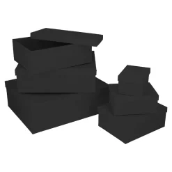 Best 6er Set Geschenkkarton Uni, Schwarz Geschenkverpackung|Geschenkideen