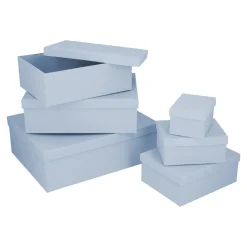 Discount 6er Set Geschenkkarton Uni, Dunkelrauchblau Geschenkverpackung|Geschenkideen