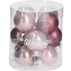 Outlet 12er Set Glaskugeln 2,5 Cm, Rosa Weihnachtsbaumschmuck|Adventskränze & Zubehör