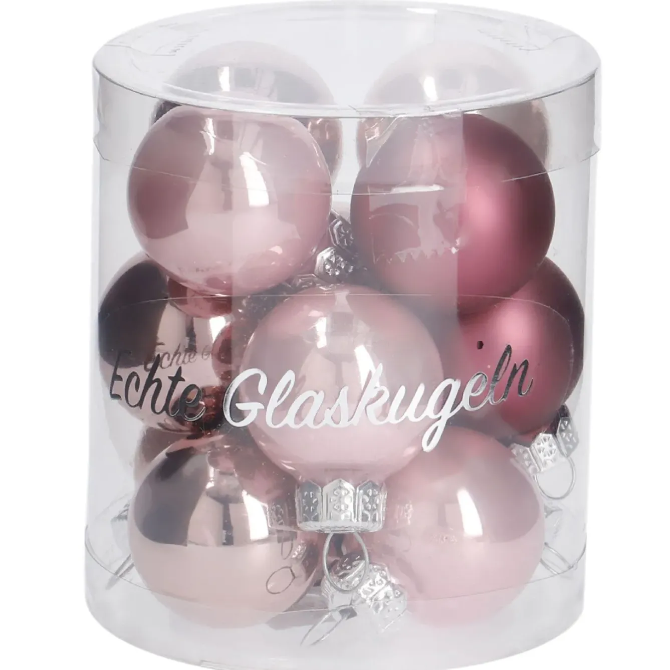 Outlet 12er Set Glaskugeln 2,5 Cm, Rosa Weihnachtsbaumschmuck|Adventskränze & Zubehör