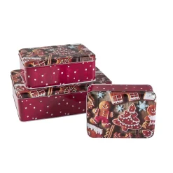 Hot 3er Set Keksdose Plätzchen, Eckig Weihnachtsbäckerei