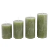 Best 4er Set Kerze Rustik, Gestuft, Olivgrün Kerzen & Kerzenständer|Weihnachtskerzen