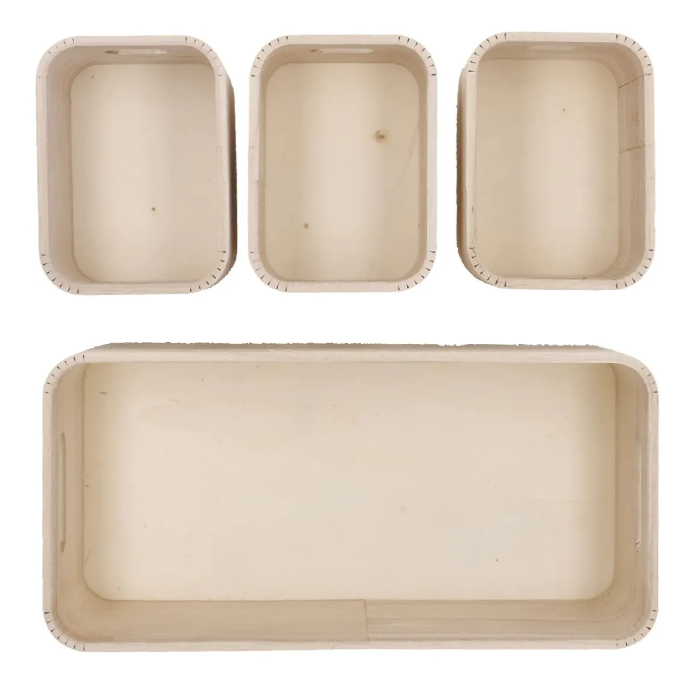 4er Set Kiste, Geriffelt/natur Organisation