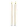 Discount 2er Set LED-Stabkerze Rustik, Hellcreme, 24 Cm Tischdeko Hochzeit|Hochzeitsdeko
