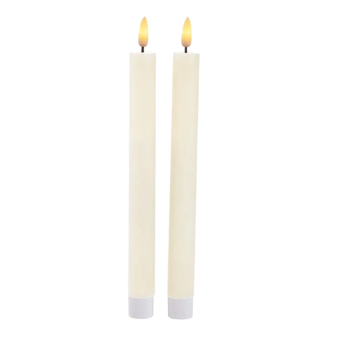 Discount 2er Set LED-Stabkerze Rustik, Hellcreme, 24 Cm Tischdeko Hochzeit|Hochzeitsdeko