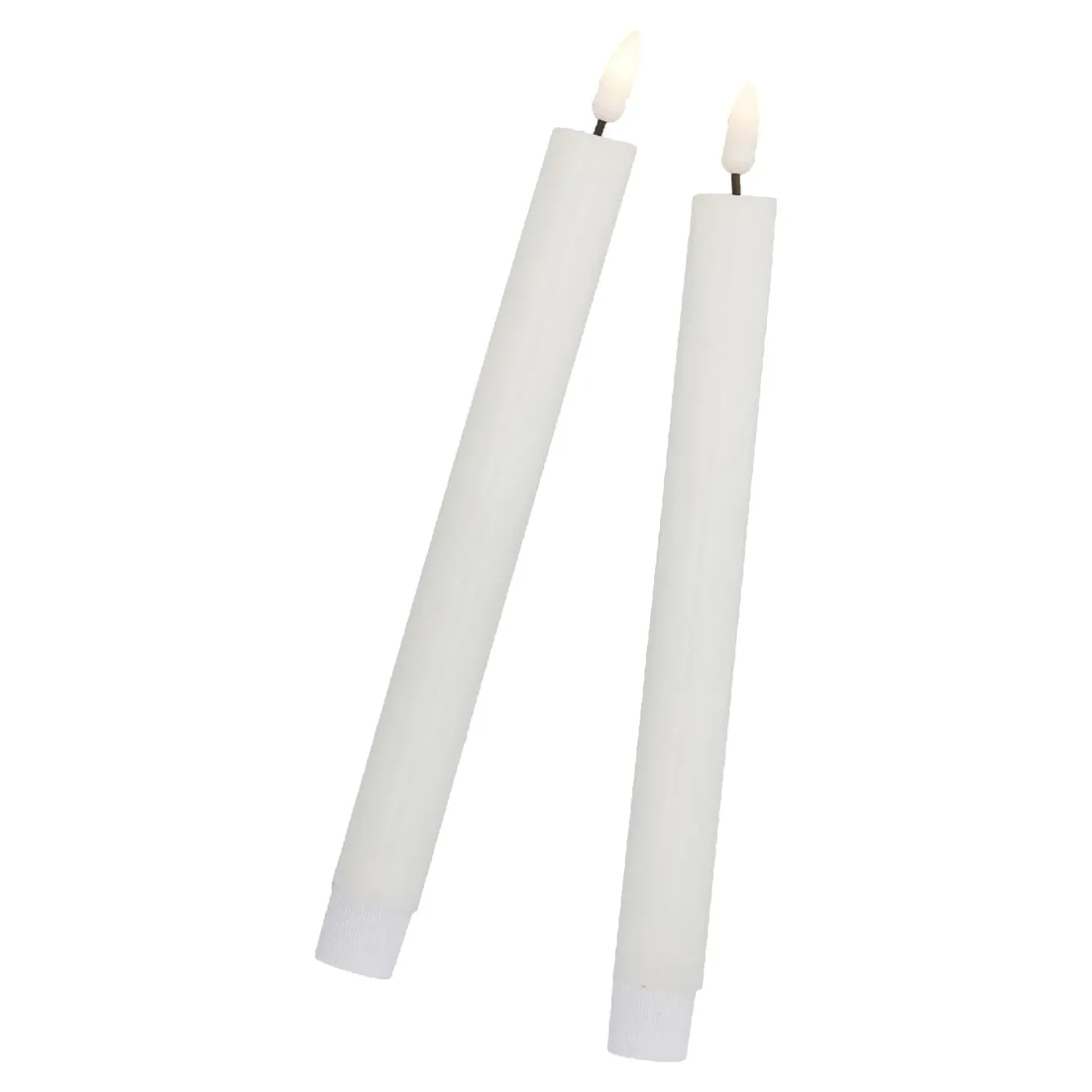 2er Set LED-Stabkerze Rustik, Hellcreme, 24.5 Cm Lichterwelt|Kerzen & Kerzenständer