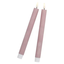 Hot 2er Set LED-Stabkerze Rustik, Altrosa, 24.5 Cm Lichterwelt|Kerzen & Kerzenständer