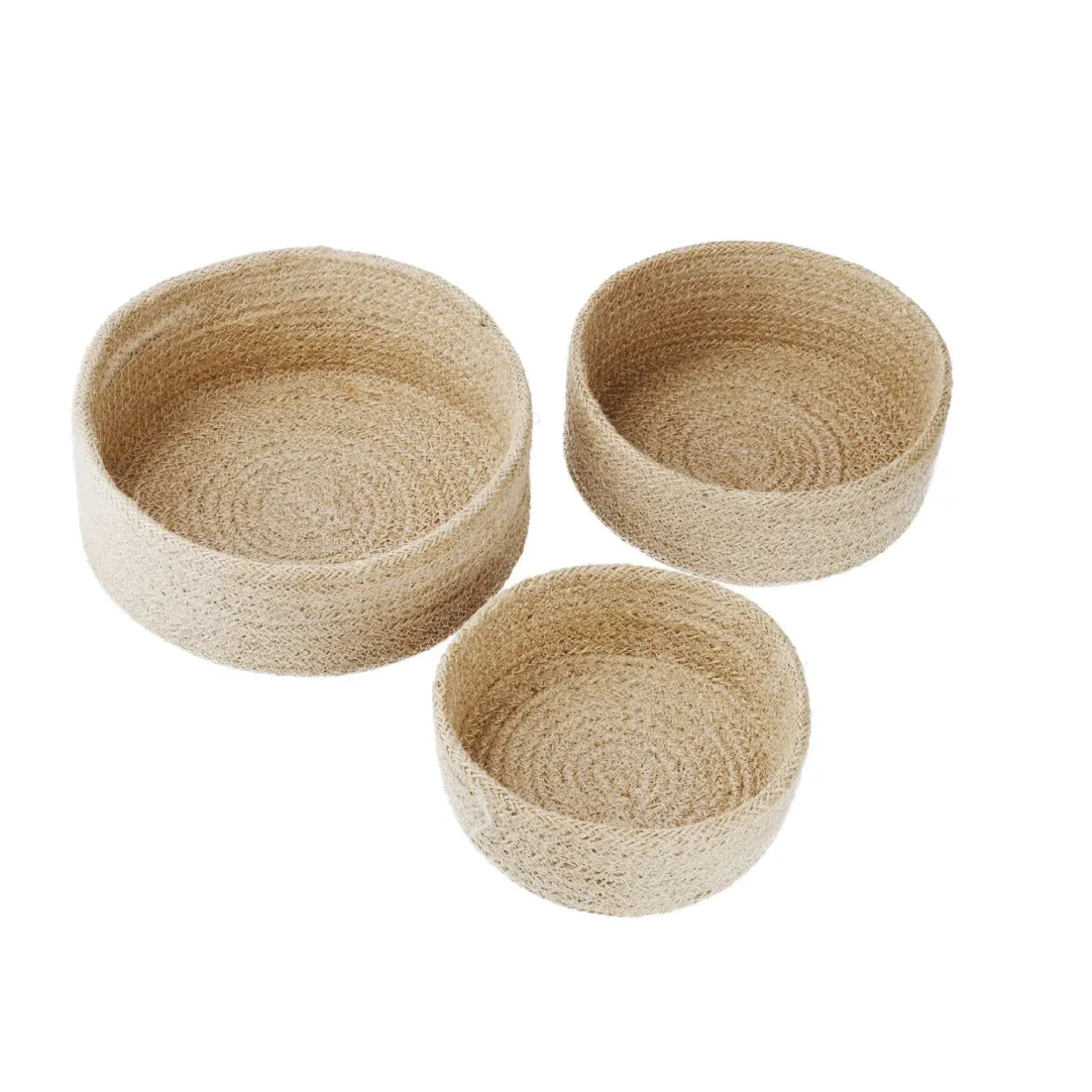 Discount 3er Set Schale Jute, Rund, Natur Organisation|Schalen & Tabletts