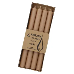 Outlet 4er Set Stabkerze Rustik, Karamell, 25 Cm Tischdeko Hochzeit|Hochzeitsdeko