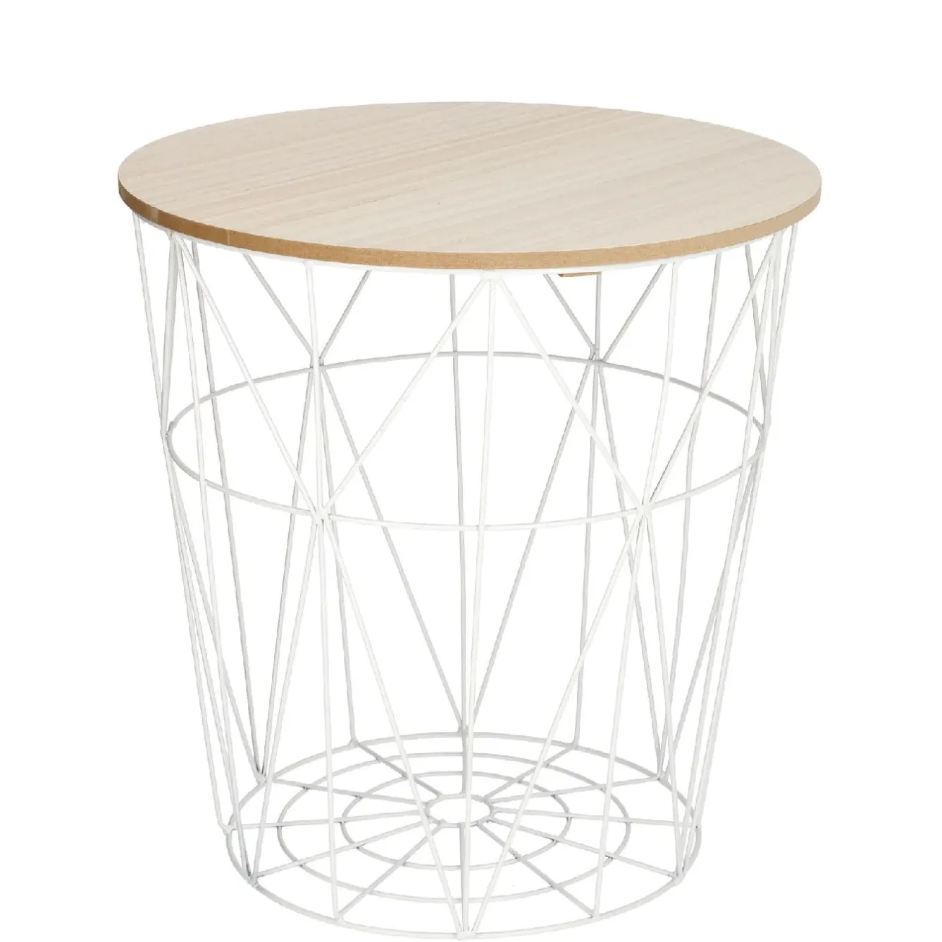 3er Set Tisch/Korb, 43 Cm, Weiß Geschenkideen|Organisation