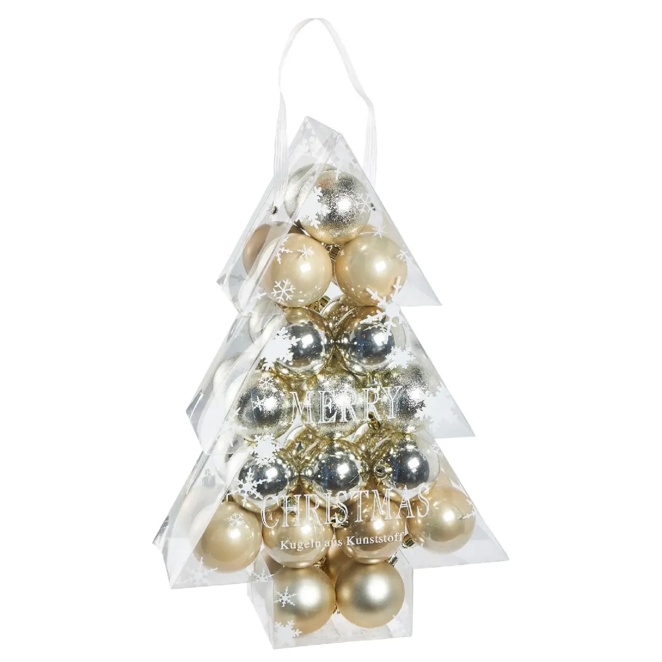 Outlet 34er Set Weihnachtskugeln, Champagner Weihnachtsbaumschmuck