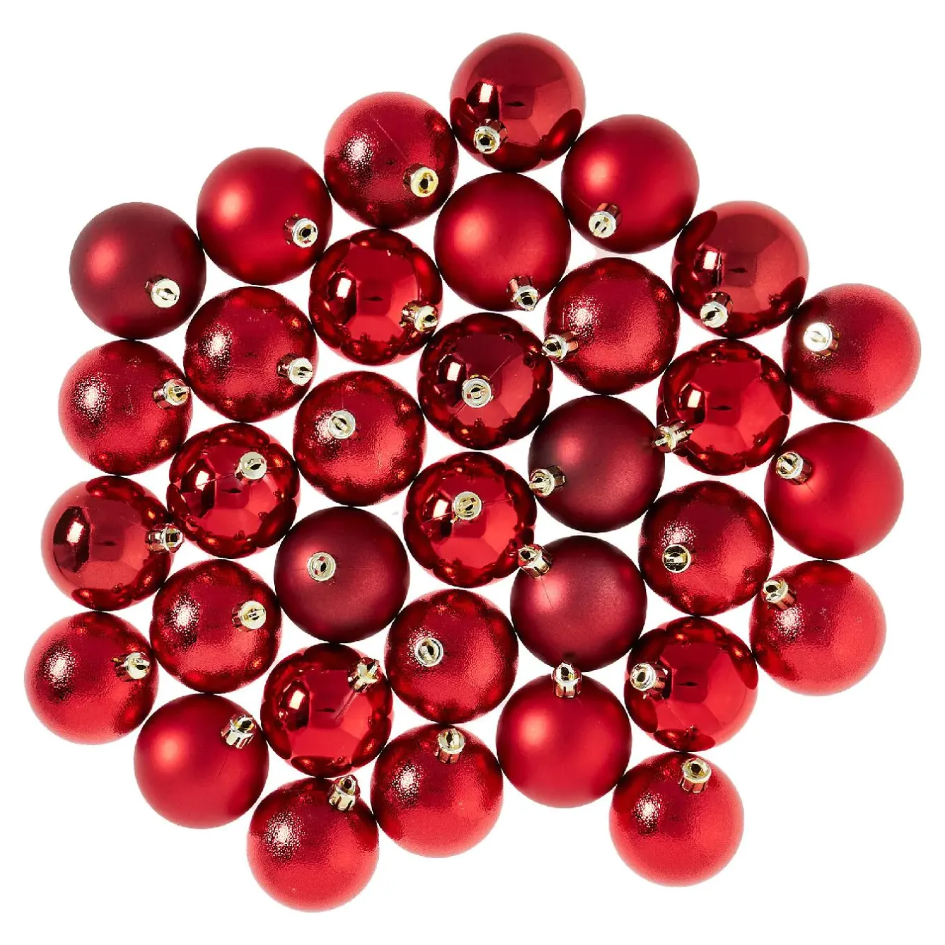 Hot 34er Set Weihnachtskugeln, Rot Weihnachtsbaumschmuck